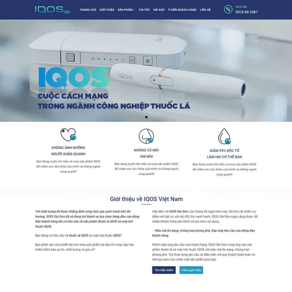 Theme WordPress thuốc lá điện tử