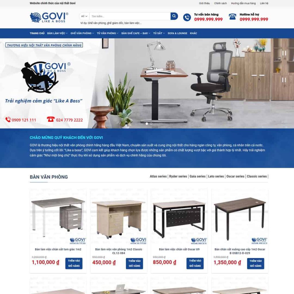 Theme WordPress nội thất govi