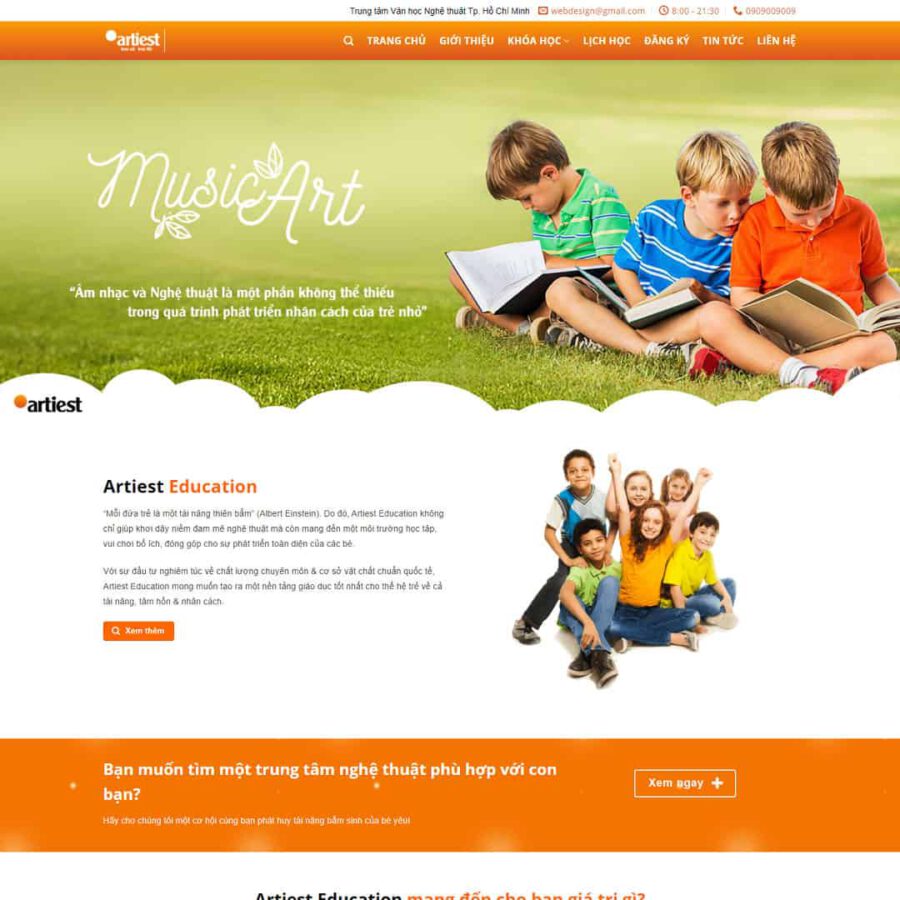 Theme WordPress khóa học nghệ thuật