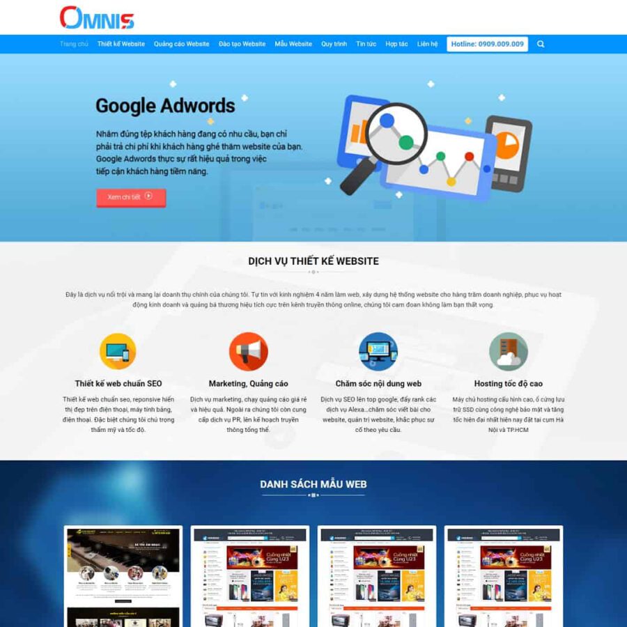 Theme wordpress dịch vụ thiết kế web, marketing online