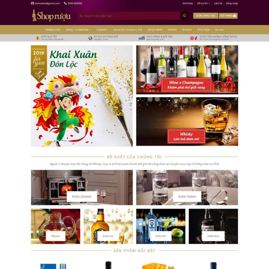 Theme WordPress cửa hàng bán rượu