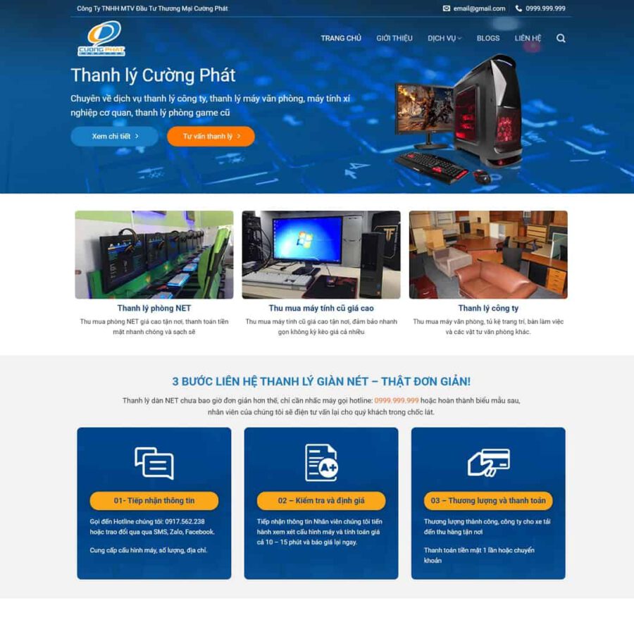 Theme WordPress thu mua Máy Tính