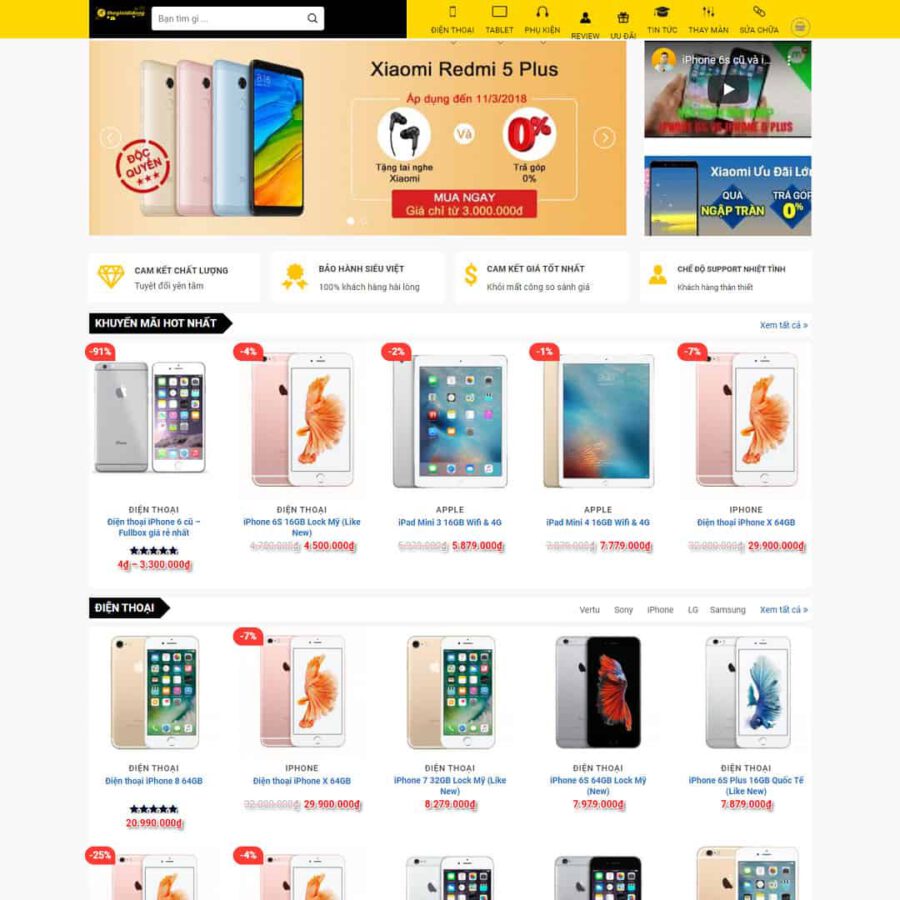 Theme WordPress giống thế giới di động 01