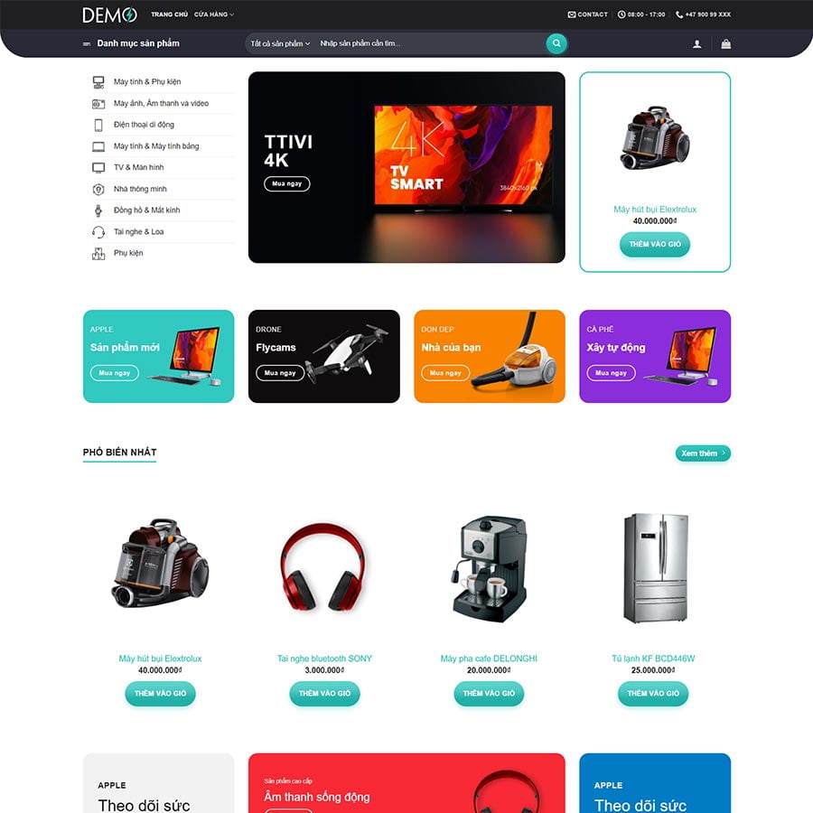 Theme WordPress bán đồ công nghệ 03