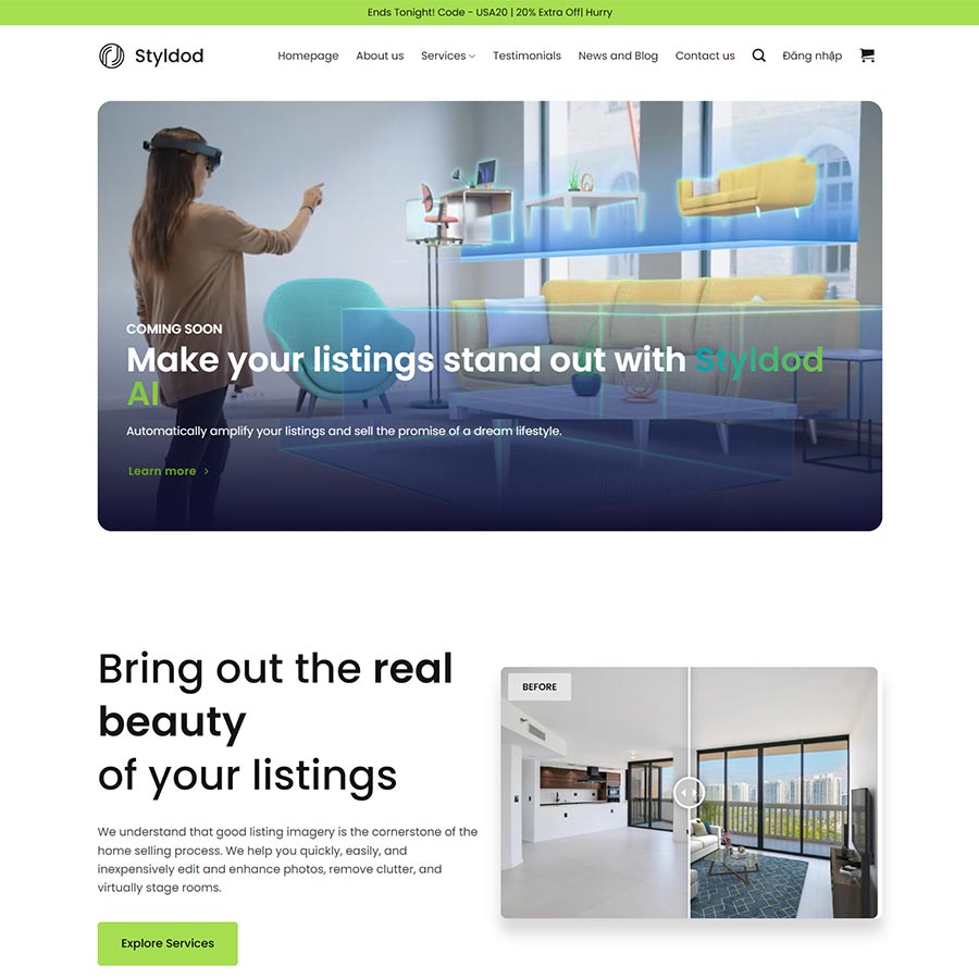 Theme WordPress công ty giải pháp không gian ảo