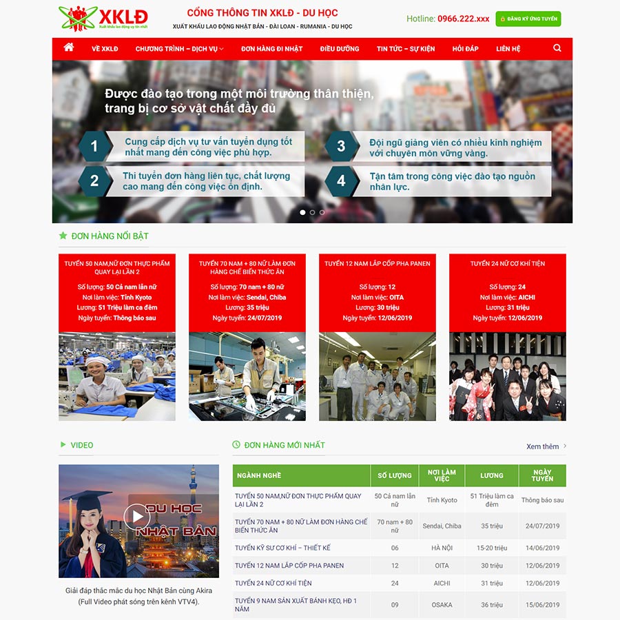 Theme WordPress xuất khẩu lao động 10