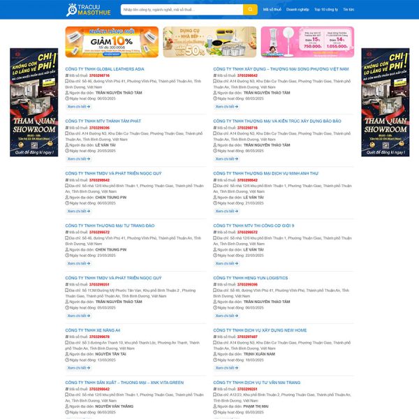 Theme WordPress tra cứu mã số thuế