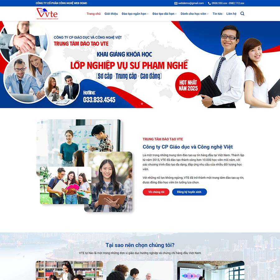 Theme WordPress trường dạy nghề 02